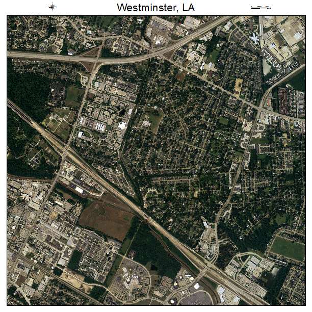 Westminster, LA air photo map