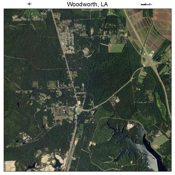 Woodworth, LA air photo map