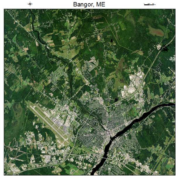 Bangor, ME air photo map