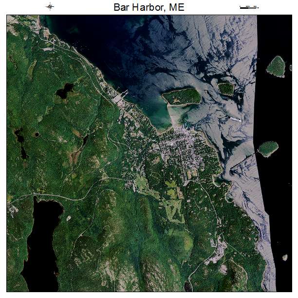 Bar Harbor, ME air photo map