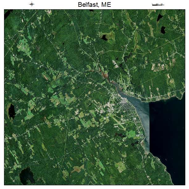 Belfast, ME air photo map