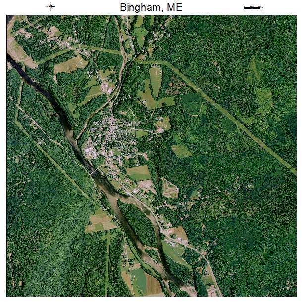 Bingham, ME air photo map
