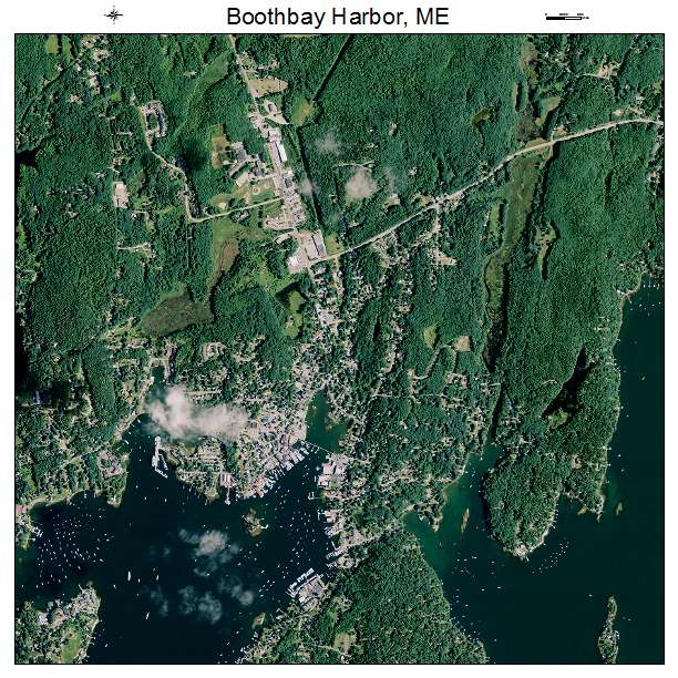 Boothbay Harbor, ME air photo map