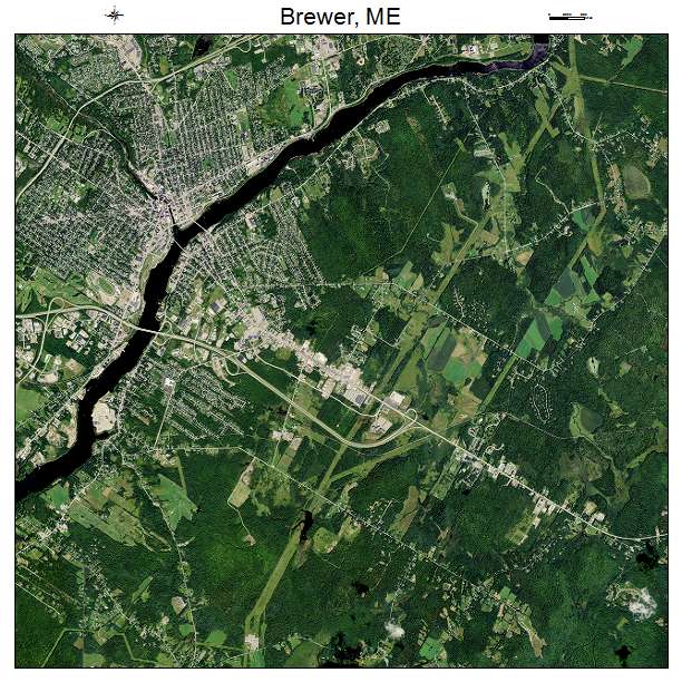 Brewer, ME air photo map