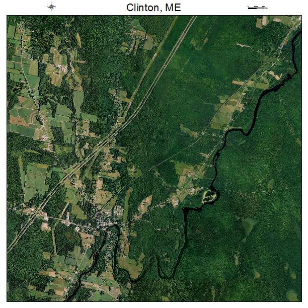 Clinton, ME air photo map