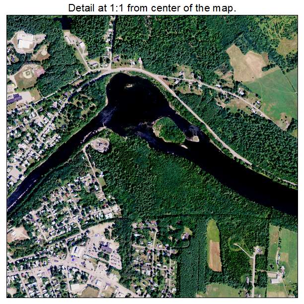 Skowhegan, Maine aerial imagery detail