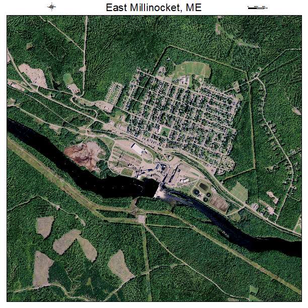 East Millinocket, ME air photo map