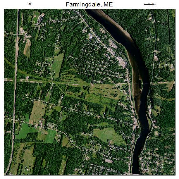 Farmingdale, ME air photo map