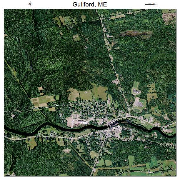 Guilford, ME air photo map