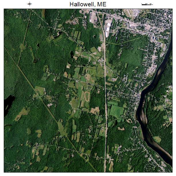 Hallowell, ME air photo map