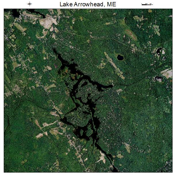 Lake Arrowhead, ME air photo map