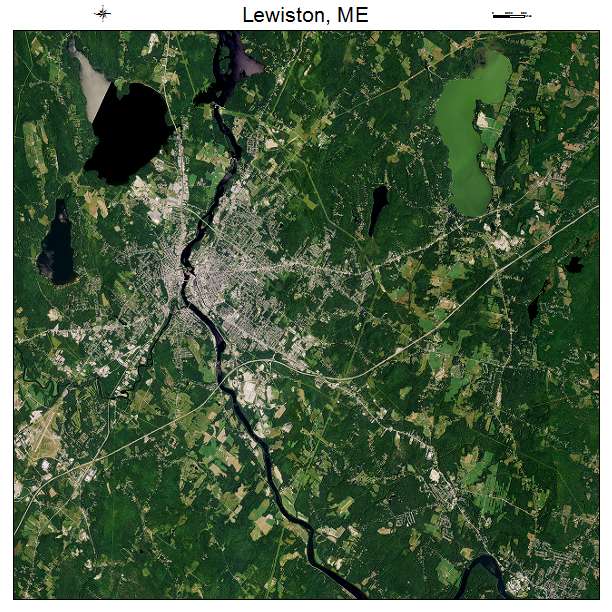 Lewiston, ME air photo map