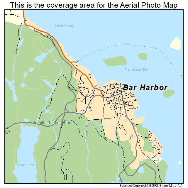Bar Harbor, ME location map 