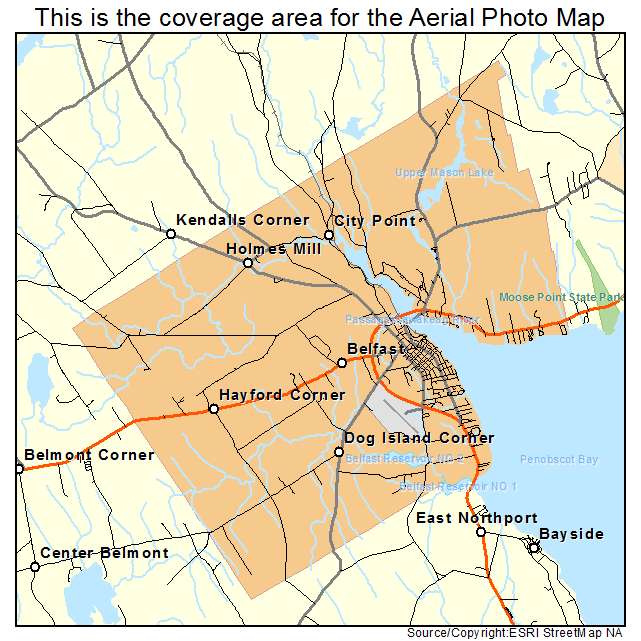 Belfast, ME location map 