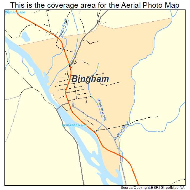 Bingham, ME location map 