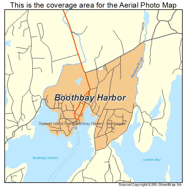 Boothbay Harbor, ME location map 