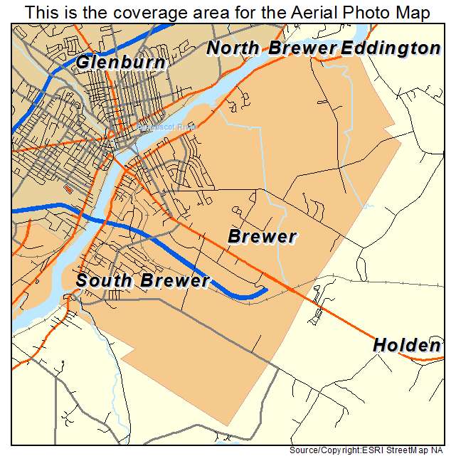 Brewer, ME location map 