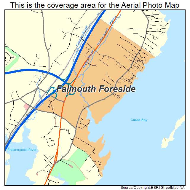 Falmouth Foreside, ME location map 