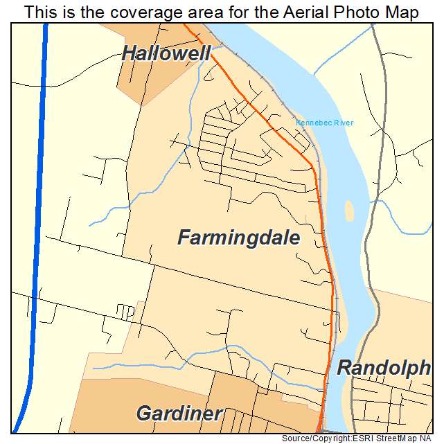 Farmingdale, ME location map 