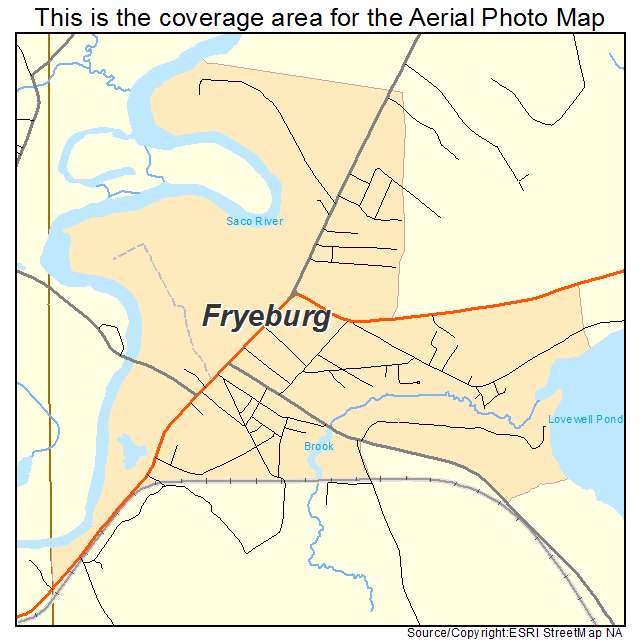 Fryeburg, ME location map 