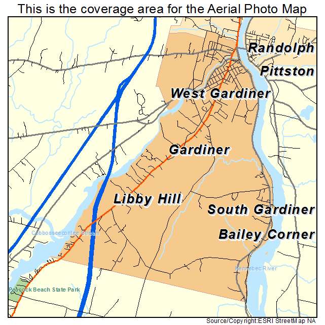 Gardiner, ME location map 