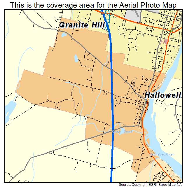 Hallowell, ME location map 