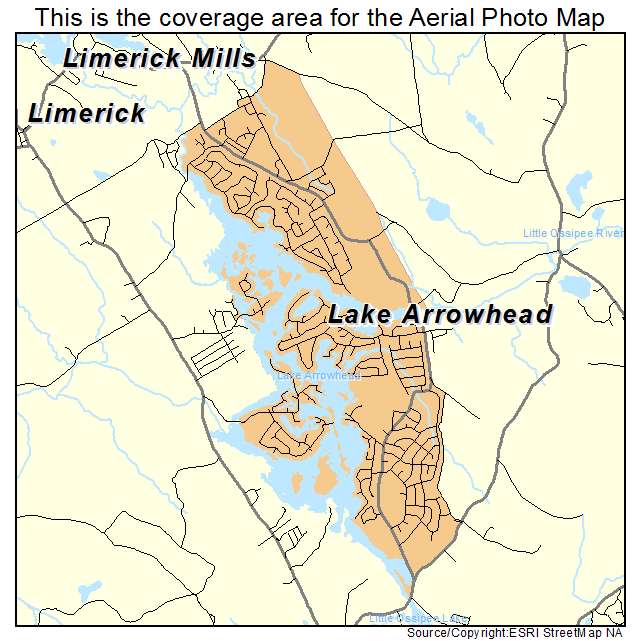 Lake Arrowhead, ME location map 