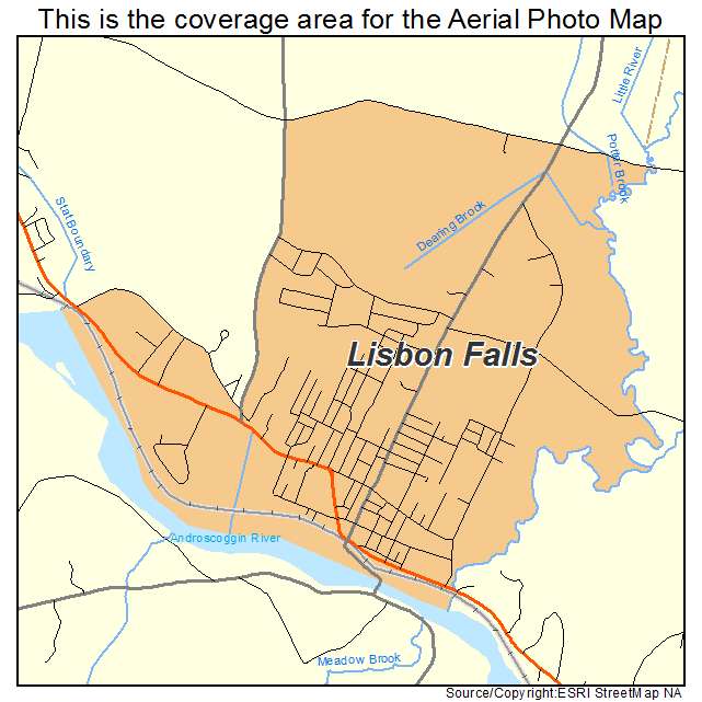 Lisbon Falls, ME location map 
