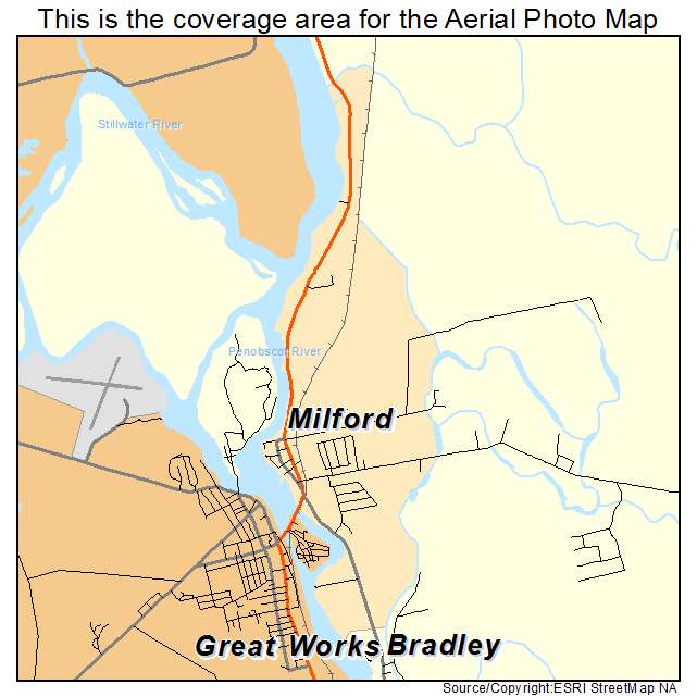 Milford, ME location map 