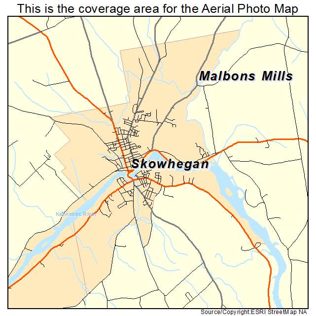 Skowhegan, ME location map 