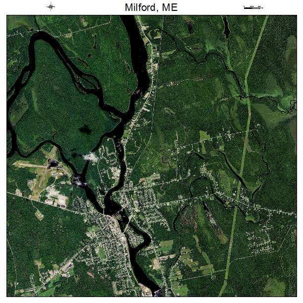 Milford, ME air photo map