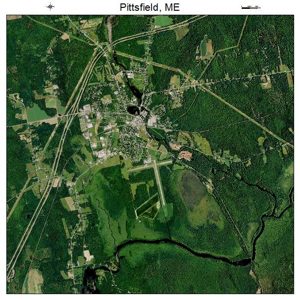 Pittsfield, ME air photo map