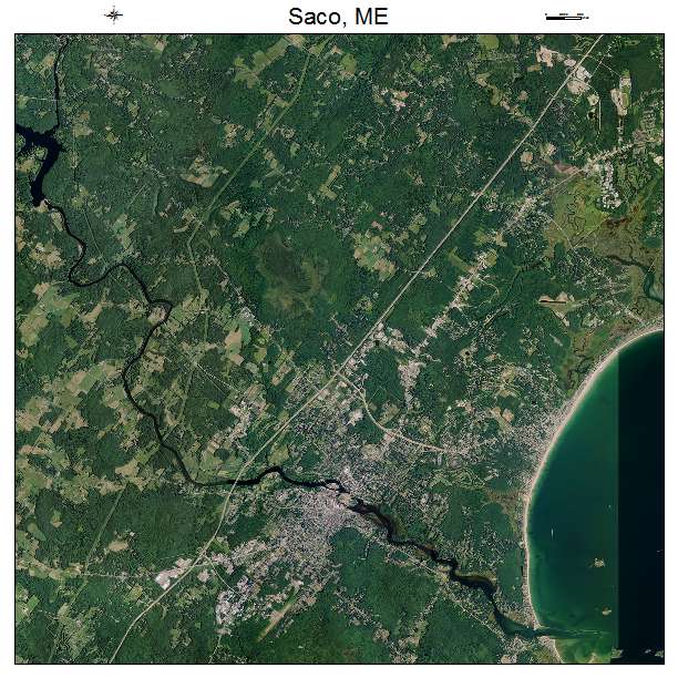 Saco, ME air photo map