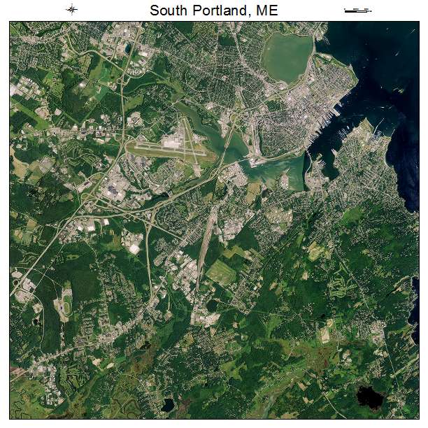 South Portland, ME air photo map