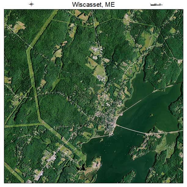 Wiscasset, ME air photo map