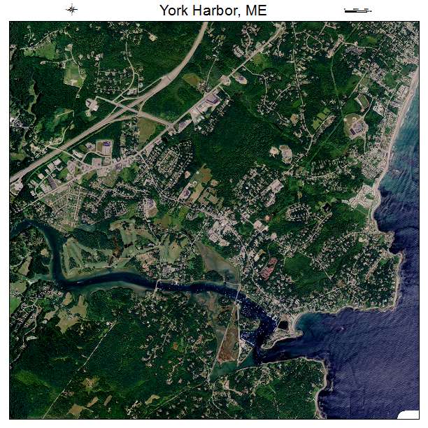 York Harbor, ME air photo map