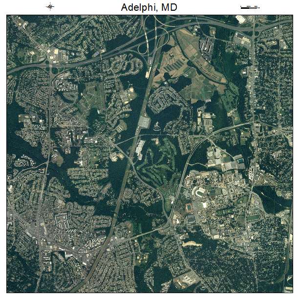 Adelphi, MD air photo map