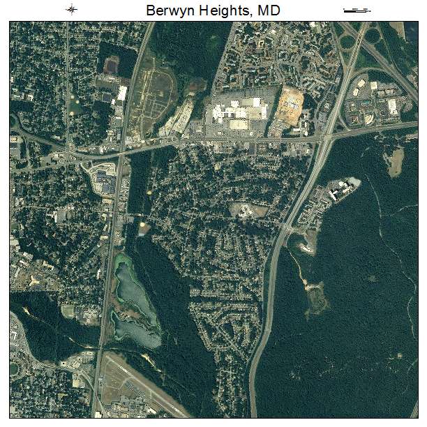 Berwyn Heights, MD air photo map