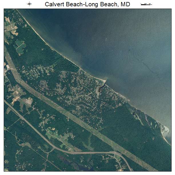 Calvert Beach Long Beach, MD air photo map