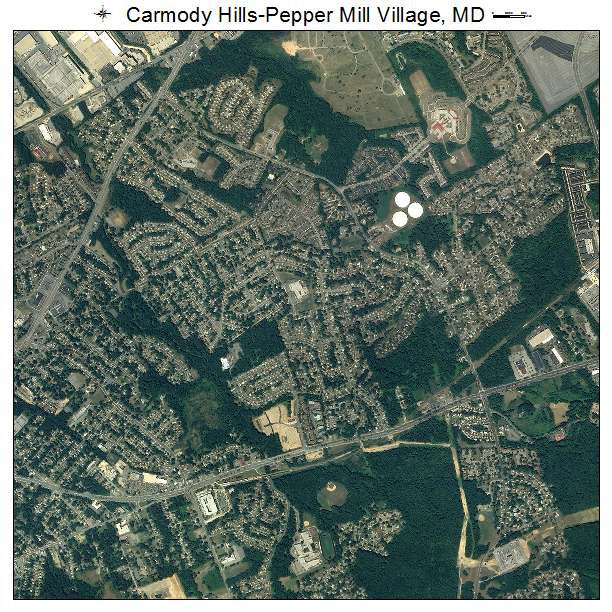 Carmody Hills Pepper Mill Village, MD air photo map