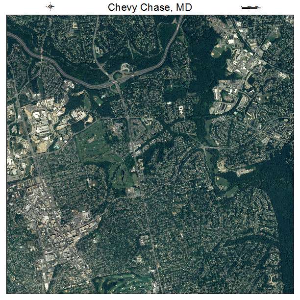 Chevy Chase, MD air photo map