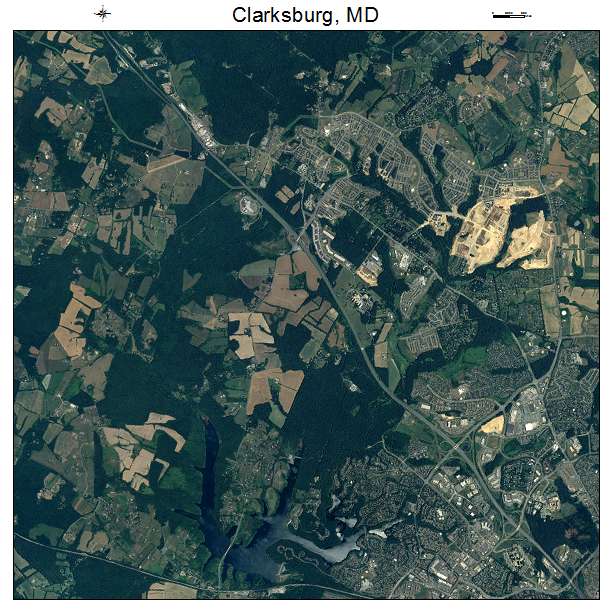 Clarksburg, MD air photo map