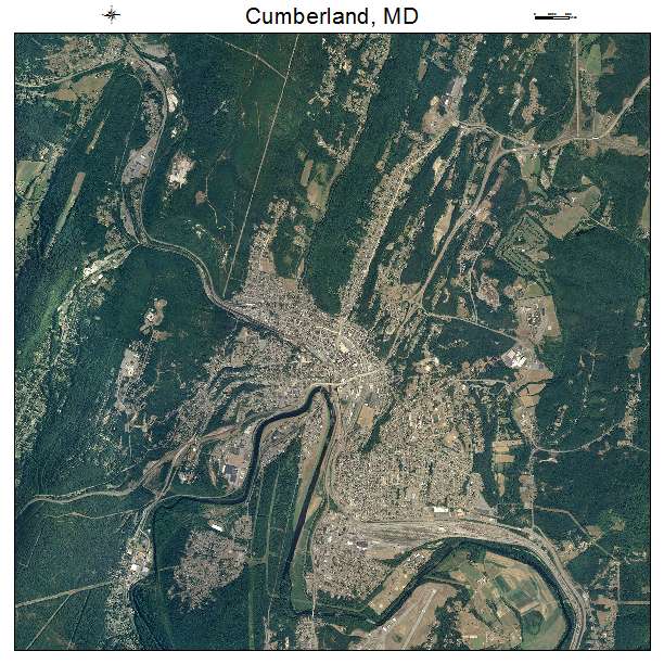 Cumberland, MD air photo map
