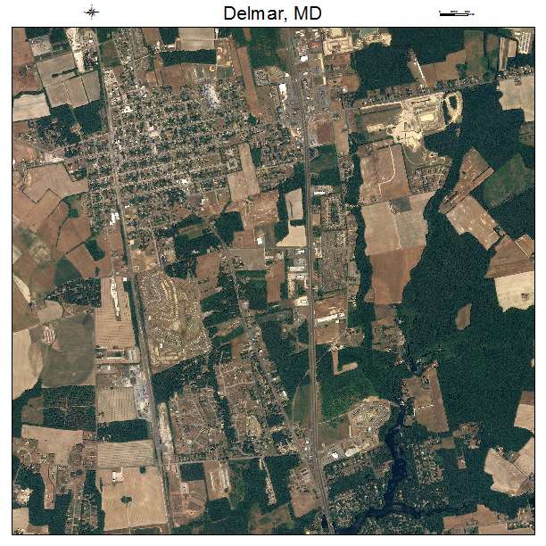 Delmar, MD air photo map