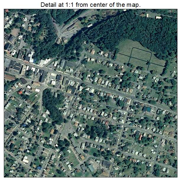 Frostburg, Maryland aerial imagery detail