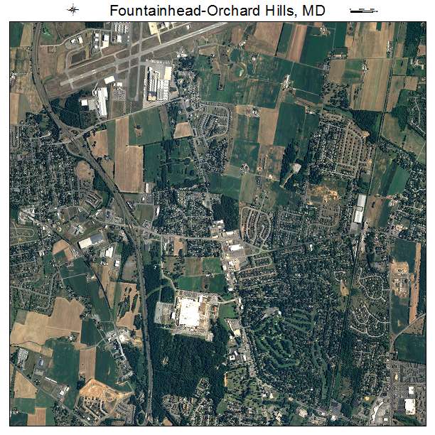 Fountainhead Orchard Hills, MD air photo map