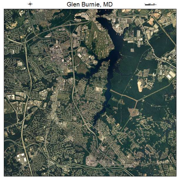 Glen Burnie, MD air photo map