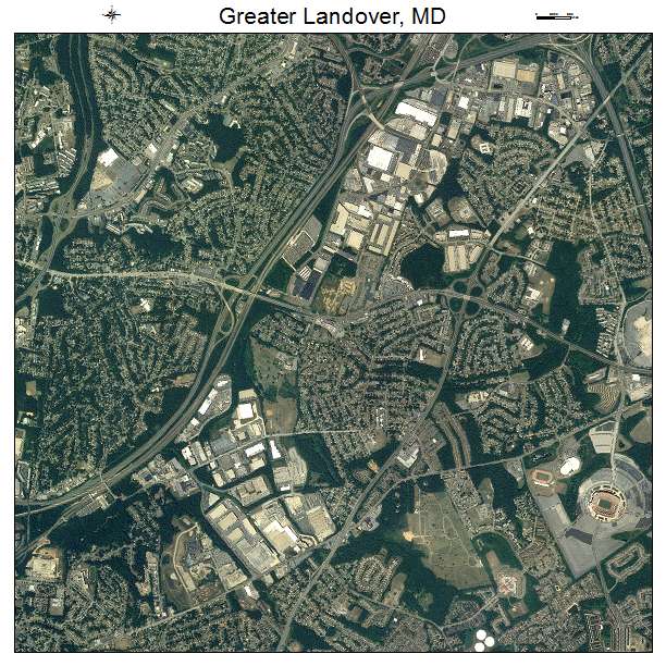 Greater Landover, MD air photo map