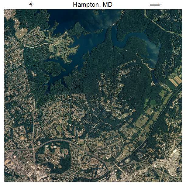 Hampton, MD air photo map