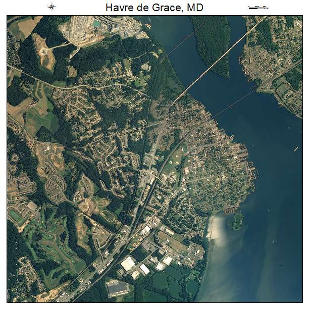 Havre de Grace, MD air photo map